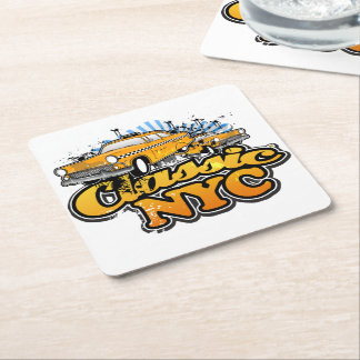 NYC Yellow Cab Logo Square Paper Coaster