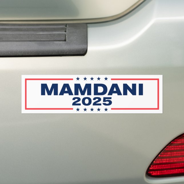 NYC Zohran Mamdani for Mayor 2025 Bumper Sticker (On Car)