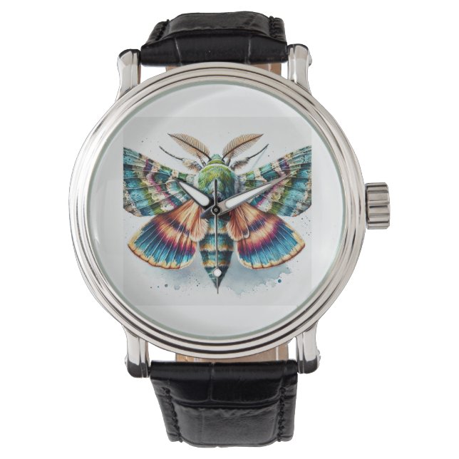 Nyceryx moth 200824IREF210 - Watercolor Watch (Front)