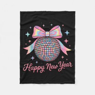 Nye Disco Ball Luxury Golden Happy New Year  Fleece Blanket