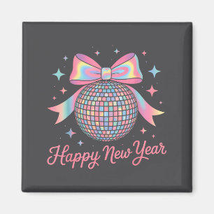 Nye Disco Ball Luxury Golden Happy New Year  Magnet
