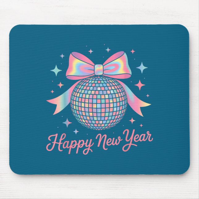 Nye Disco Ball Luxury Golden Happy New Year  Mouse Mat (Front)