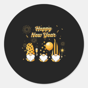 Nye Gnome Shirts For Women, Cool Happy New Year 20 Classic Round Sticker