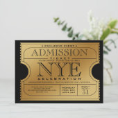 NYE Gold Ticket Party Invitations (Standing Front)
