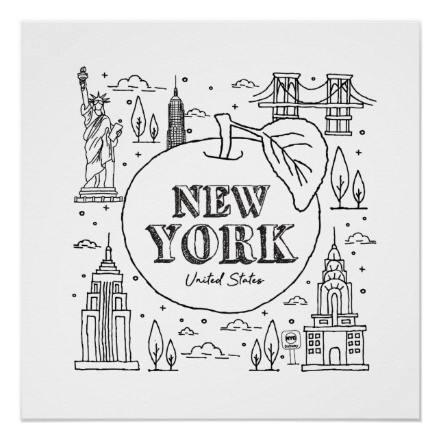 NYE New York Vacation Souvenirs NYC Gift Poster (Front)