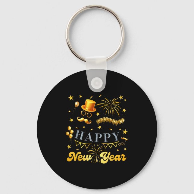 Nye Party Crew Balloon Fireworks Family Reunion Co Key Ring (Front)