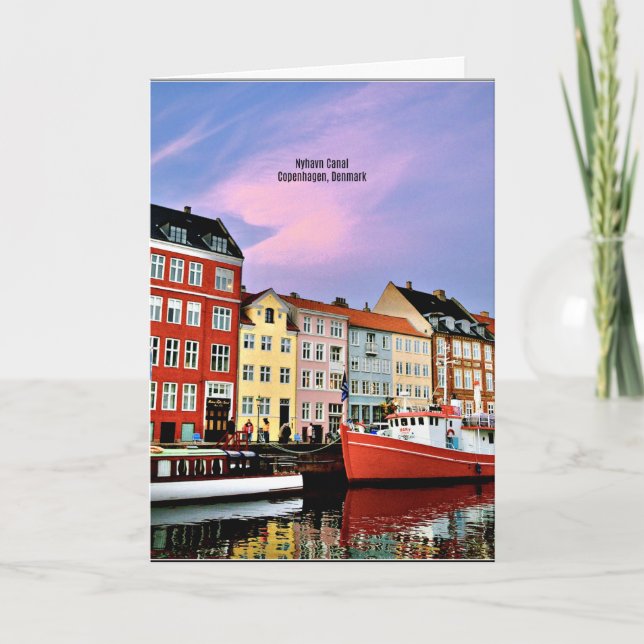 Nyhavn Canal, Copenhagen, Denmark Card (Front)