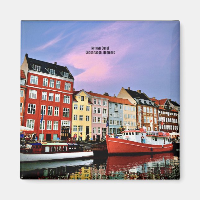 Nyhavn Canal, Copenhagen, Denmark Magnet (Front)