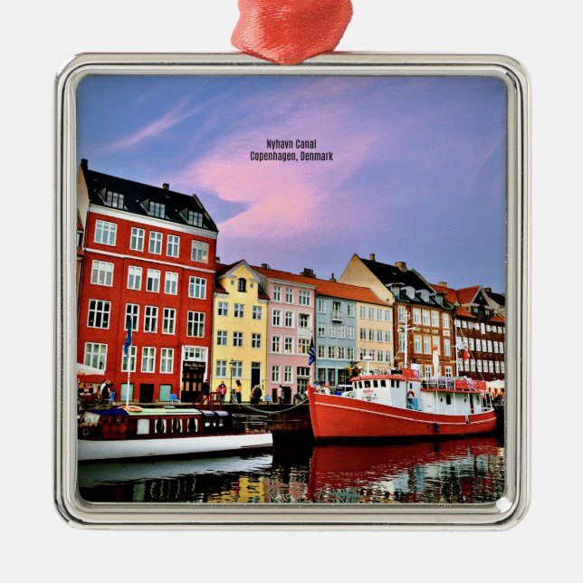 Nyhavn Canal, Copenhagen, Denmark,  Metal Tree Decoration (Front)