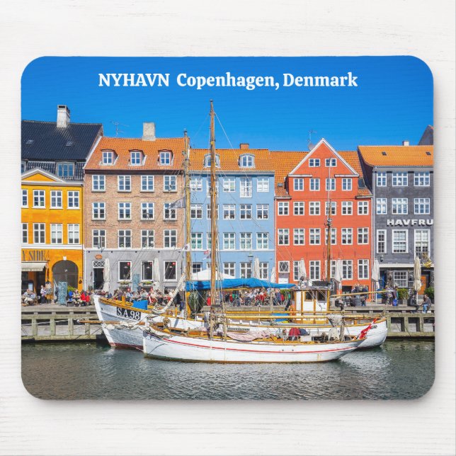 Nyhavn Copenhagen Denmark Mouse Mat (Front)