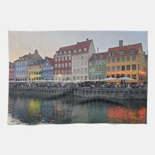 NYHAVN ENTERTAINMENT DISTRICT Copenhagen Denmark Tea Towel