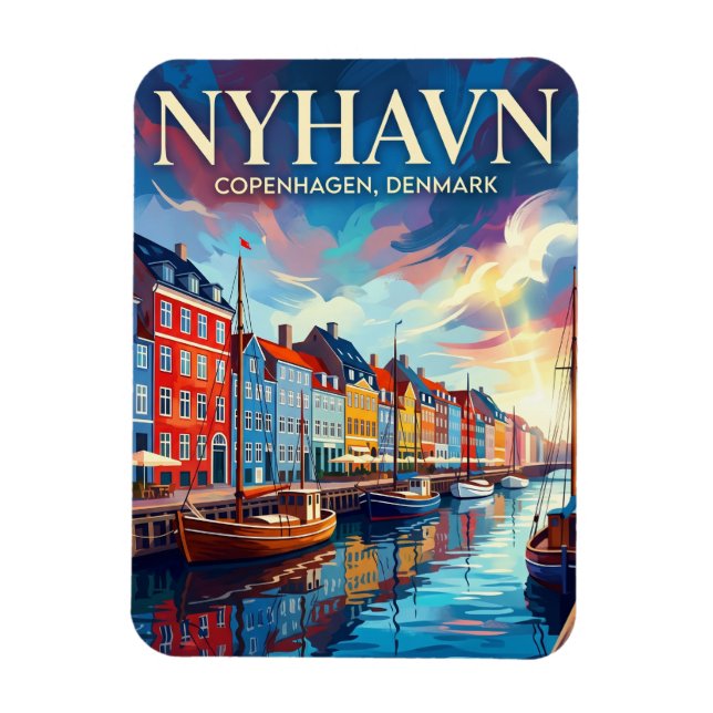 Nyhavn Waterfront Denmark Magnet (Vertical)