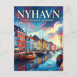 Nyhavn Waterfront Denmark Postcard