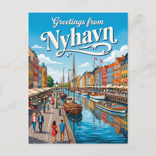 Nyhavn Waterfront Denmark Postcard (Front)
