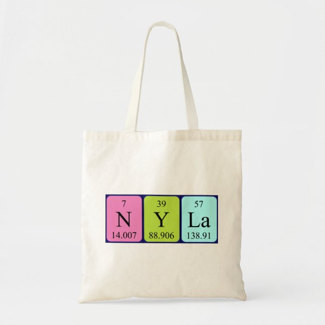 Nyla periodic table name tote bag (Front)