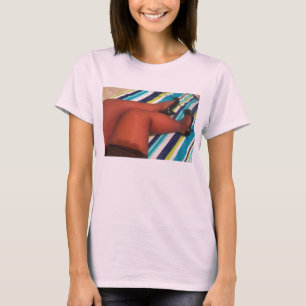 Nylon Thigh Highs in Shiny Pumps Shoes T-Shirt