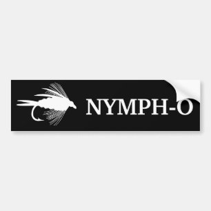 Nymph-O funny fly fishing lure Bumper Sticker