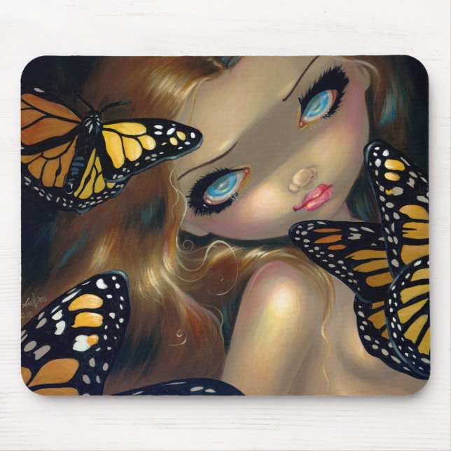 "Nymph with Monarchs" Mousepad (Front)