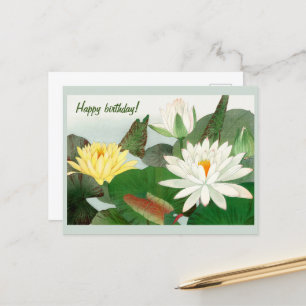 Nymphaea lotus , Happy Birthday Postcard
