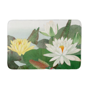 Nymphaea lotus, Japanese woodblock print, 1917 Bath Mat