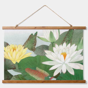 Nymphaea lotus, Japanese woodblock print, 1917 Hanging Tapestry