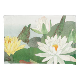 Nymphaea lotus, Japanese woodblock print, 1917 Pillowcase