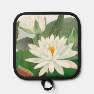 Nymphaea lotus, Japanese woodblock print, 1917 Pot Holder