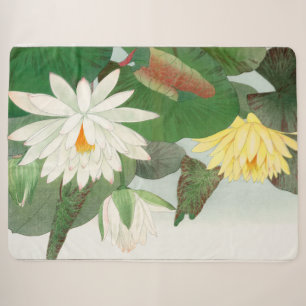 Nymphaea lotus, Japanese woodblock print, 1917 Sherpa Blanket