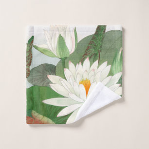 Nymphaea lotus, Japanese woodblock print, 1917 Wash Cloth