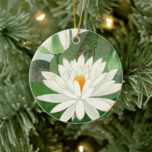 Nymphaea lotus, Tree Ceramic Tree Decoration