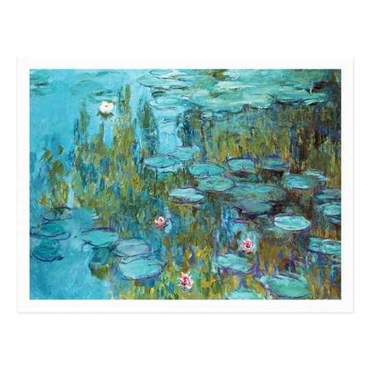 Nympheas Turquoise Lily Pads Claude Monet Postcard Zazzle Co Uk