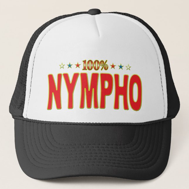 Nympho Star Tag Trucker Hat (Front)