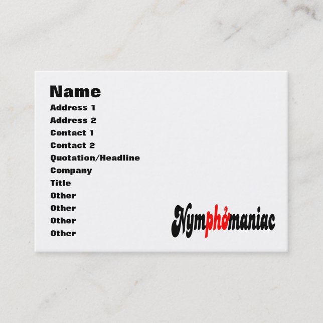 Nymphomaniac Business Card (Front)