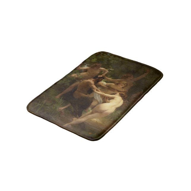 Nymphs and Satyr by William-Adolphe Bouguereau Bath Mat (Angled)