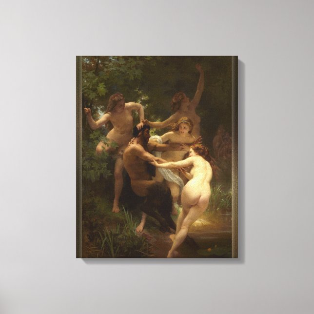 Nymphs and Satyr by William-Adolphe Bouguereau Canvas Print (Front)