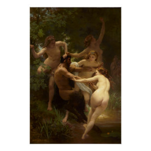 Nymphs and Satyr by William-Adolphe Bouguereau Poster