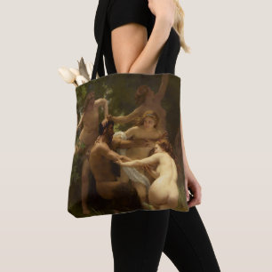 Nymphs and Satyr by William-Adolphe Bouguereau Tote Bag