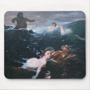 Nymphs and Satyrs Playing in the Waves Mouse Mat
