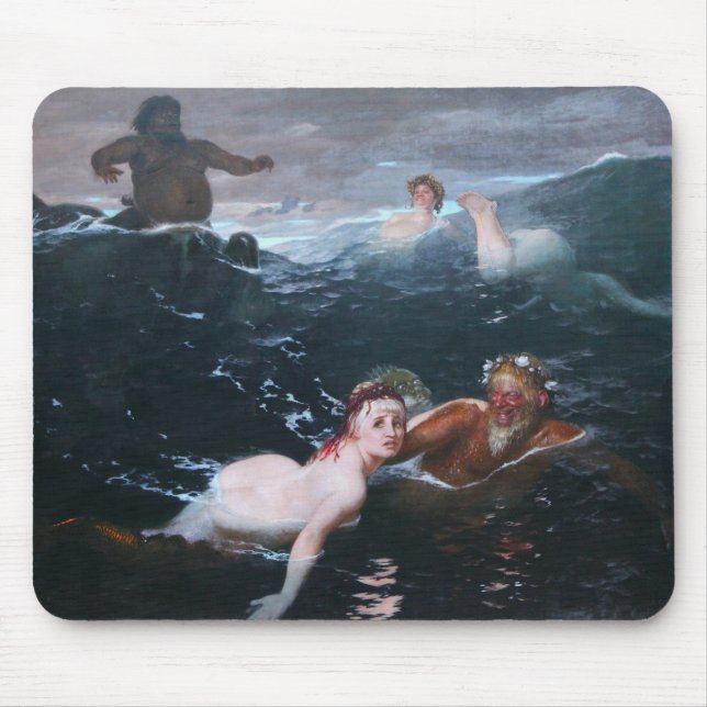 Nymphs and Satyrs Playing in the Waves Mouse Mat (Front)