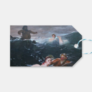 Nymphs and Satyrs Swimming in the Waves Gift Tags