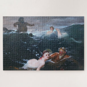 Nymphs and Satyrs Swimming in the Waves Jigsaw Puzzle