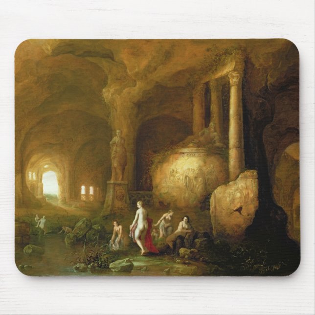 Nymphs Bathing by Classical Ruins Mouse Mat (Front)