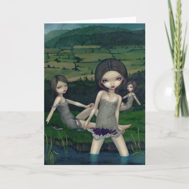 "Nymphs Collecting Berries" Greeting Card (Front)