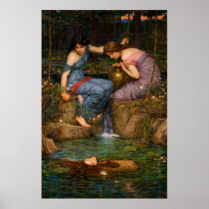 Nymphs Finding the Head of Orpheus by Waterhouse Poster