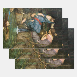 Nymphs Finding the Head of Orpheus Decoupage Wrapping Paper Sheet