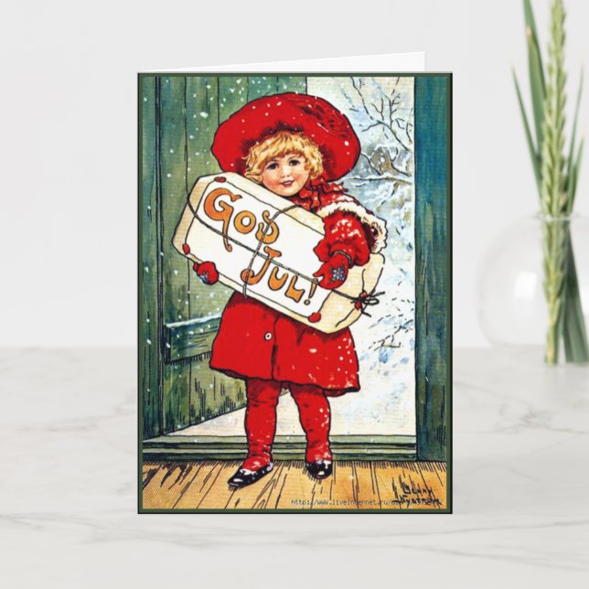 Nystrom - Merry Christmas, vintage illustration Card (Front)