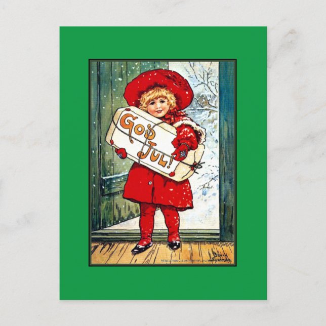 Nystrom - Merry Christmas, vintage illustration Postcard (Front)