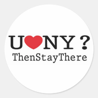 nywhite classic round sticker