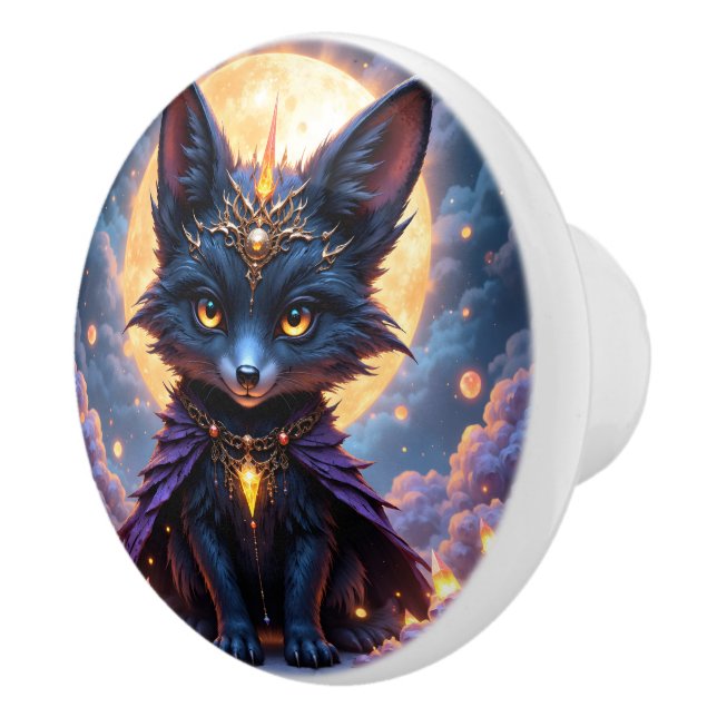 Nyx – Guardian of the Moonlight.  Ceramic Knob (Right)
