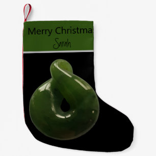 NZ Christmas Greenstone Pounamu Twist Xmas Small Christmas Stocking
